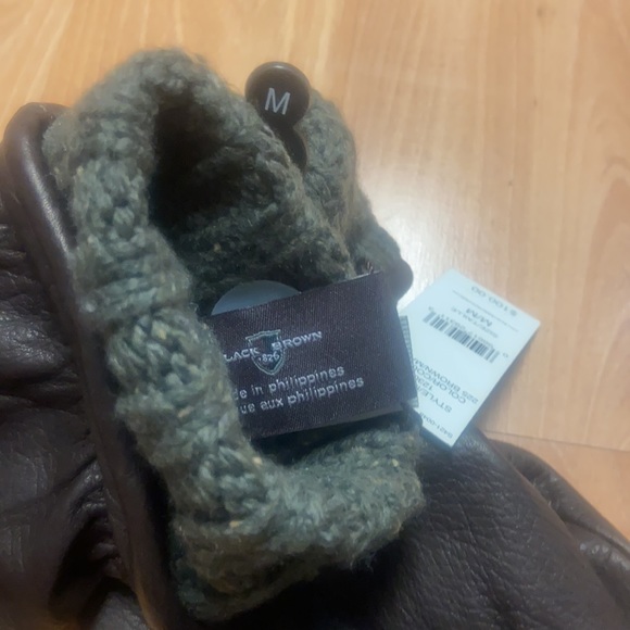 Black Brown leather men’s gloves - Picture 2 of 3